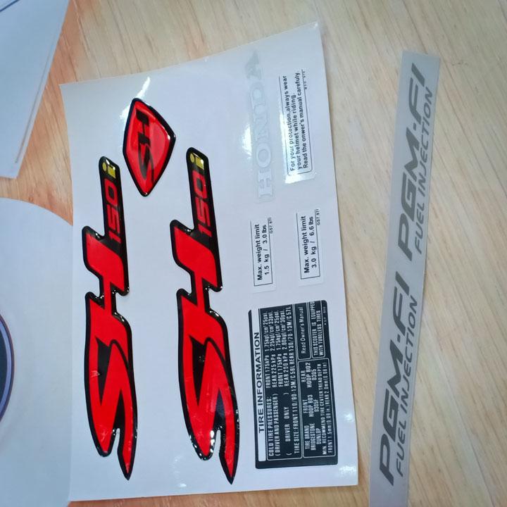 Tem decal xe máy  - Trọn bộ tem nổi dành cho xe SH 150i màu ĐỎ với chất liệu cao cấp trang trí xe đẹp như mới OX265
