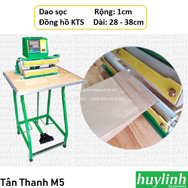Máy hàn miệng túi dao sọc Tân Thanh M5-KTS - Có đồng hồ [M5-300 và M5-400]