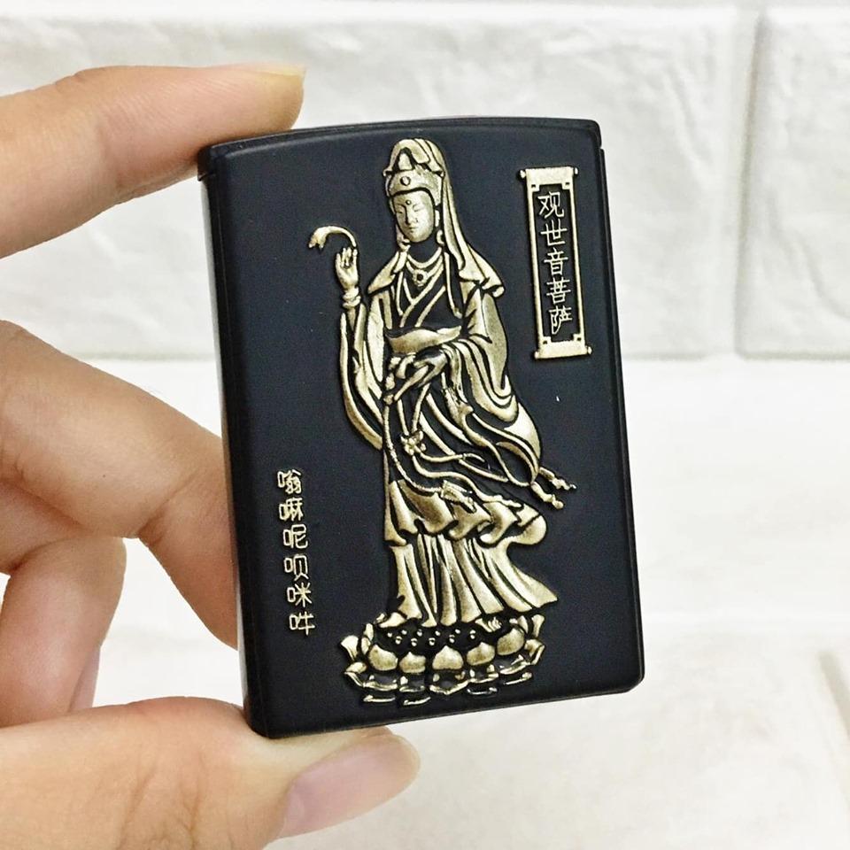 BẬT LỬA KHÈ HÌNH PHẬT NỔI ÁNH KIM (KIM LOẠI) - (XÀI GAS)