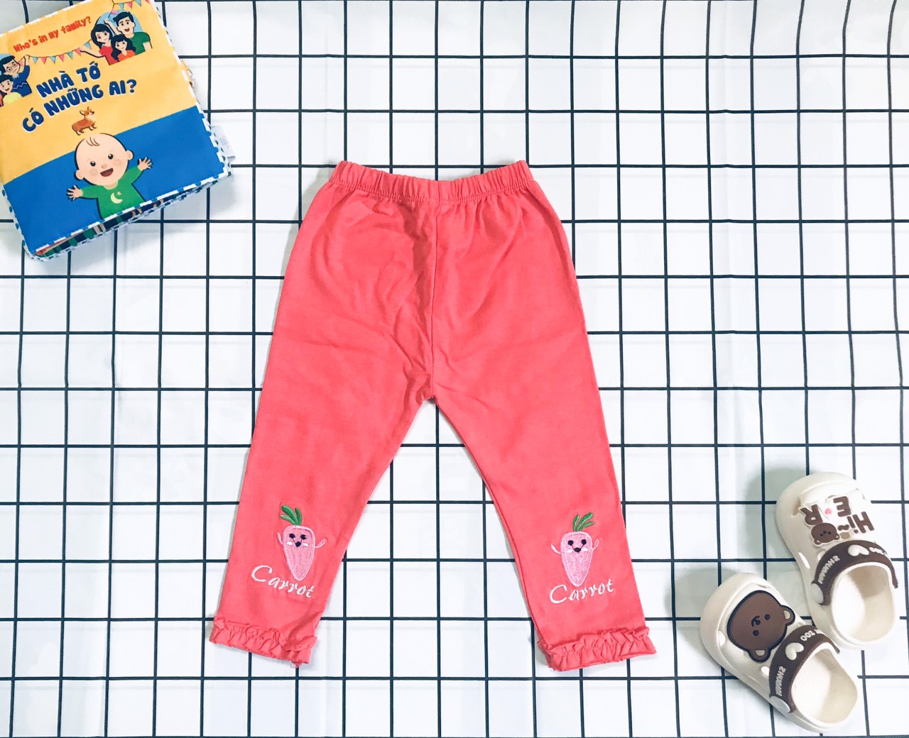 Quần legging dài cho bé gái cotton thoáng mát