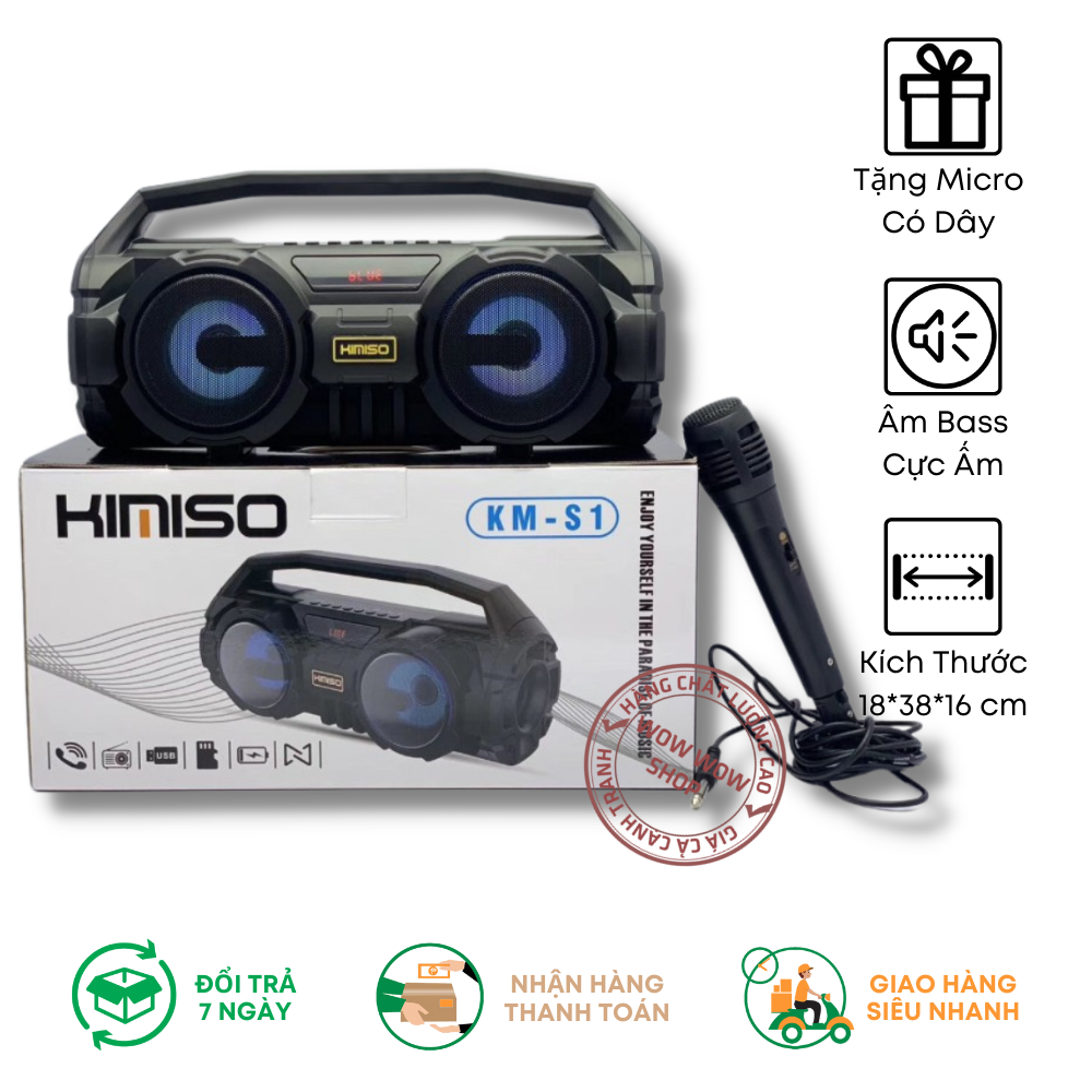 [HCM]Loa Bluetooth KIMISO KM-S1 - Tặng kèm Mic hát Karaoke