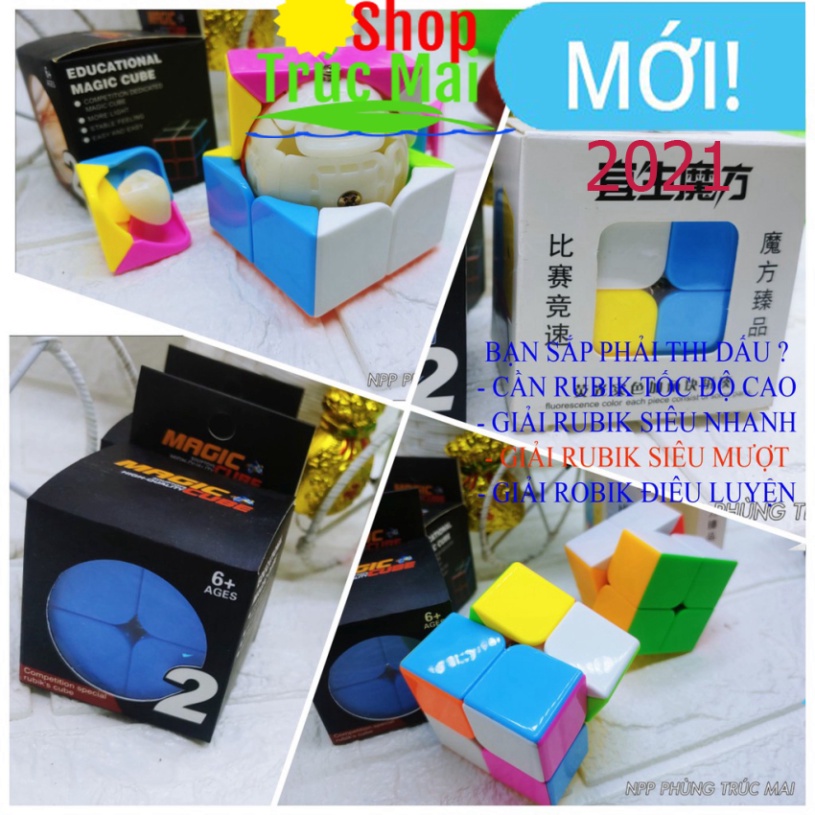 Rubik 2x2 Magic Cube Siêu trơn nhanh tốc độ cao Rubik 2 Tầng