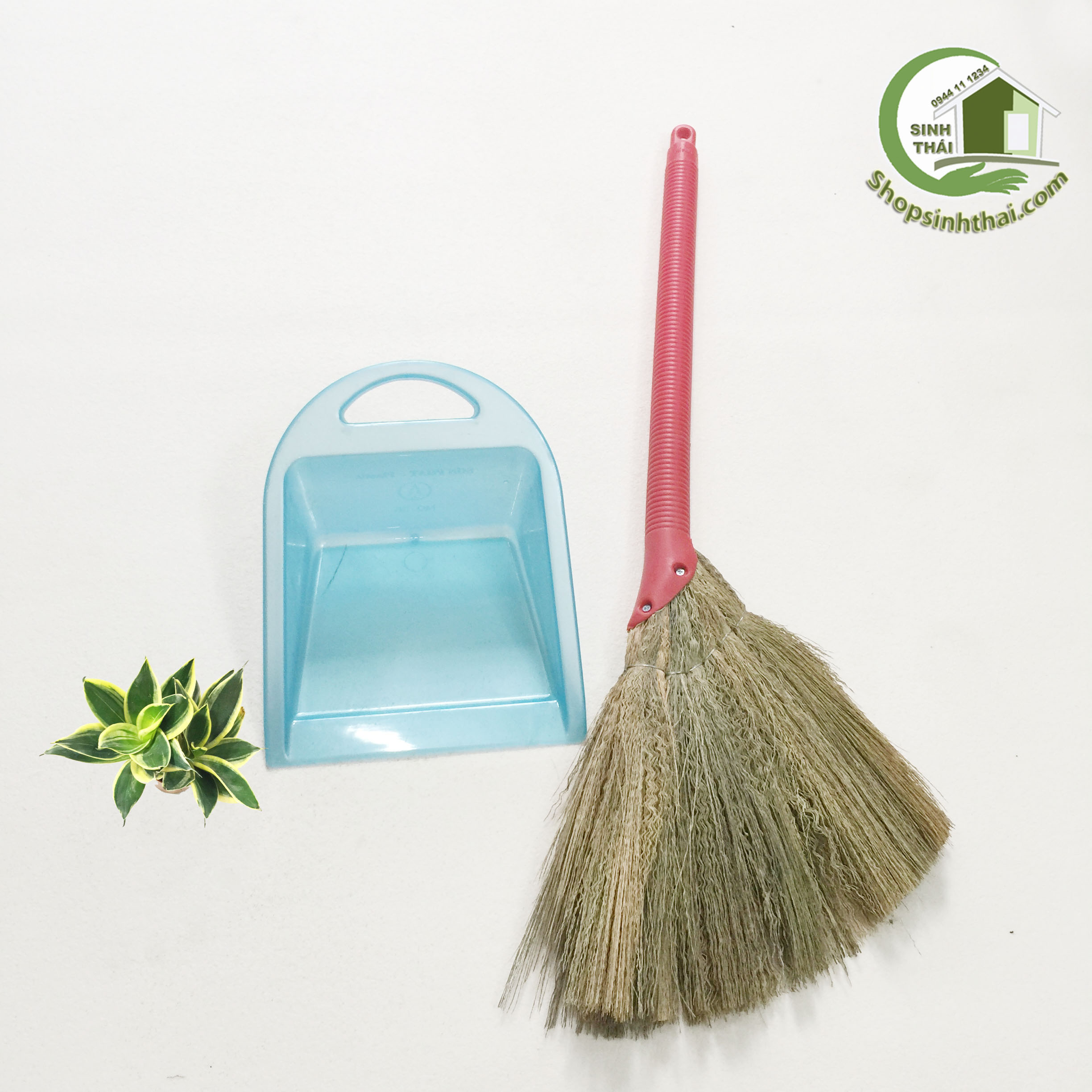 [HCM]Combo chổi bông cỏ lỡ loại nhỏ và đồ hót rác mini