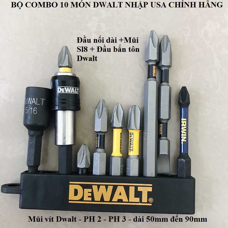 Bộ 10 Mũi Vít DeWalt Có Từ Nhập Hàng Nhật Xịn