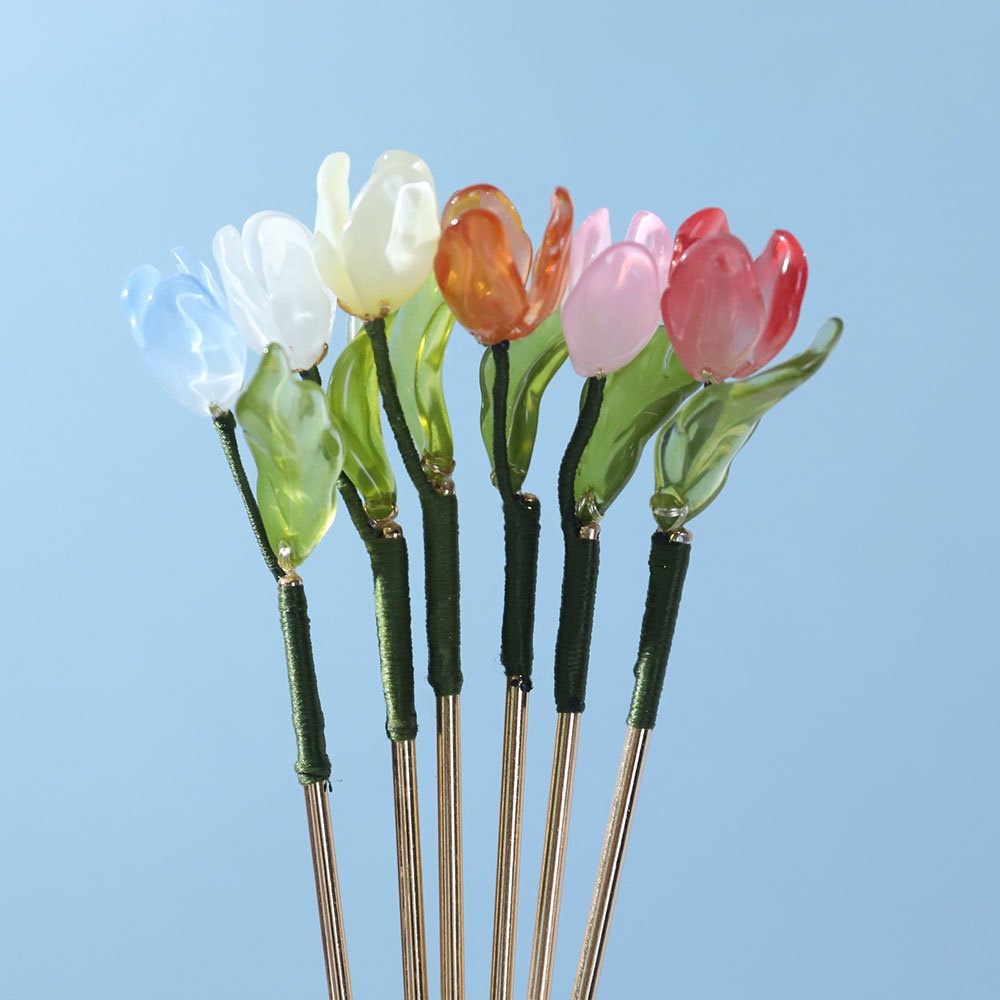 Trâm Búi Cài Tóc Hoa Tulip