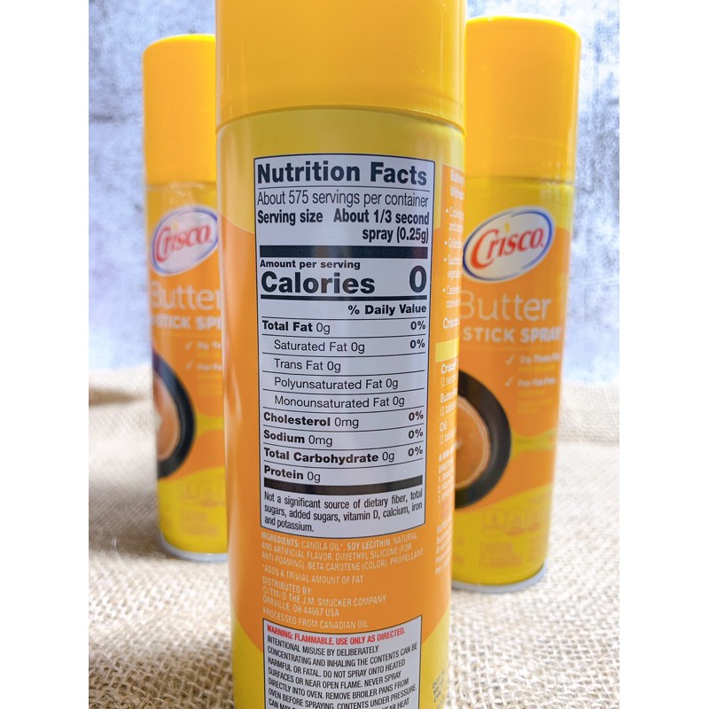 Dầu ăn kiêng dạng xịt Crisco Butter( vị bơ, ăn kiêng ,keto ,eat clean , gymer)