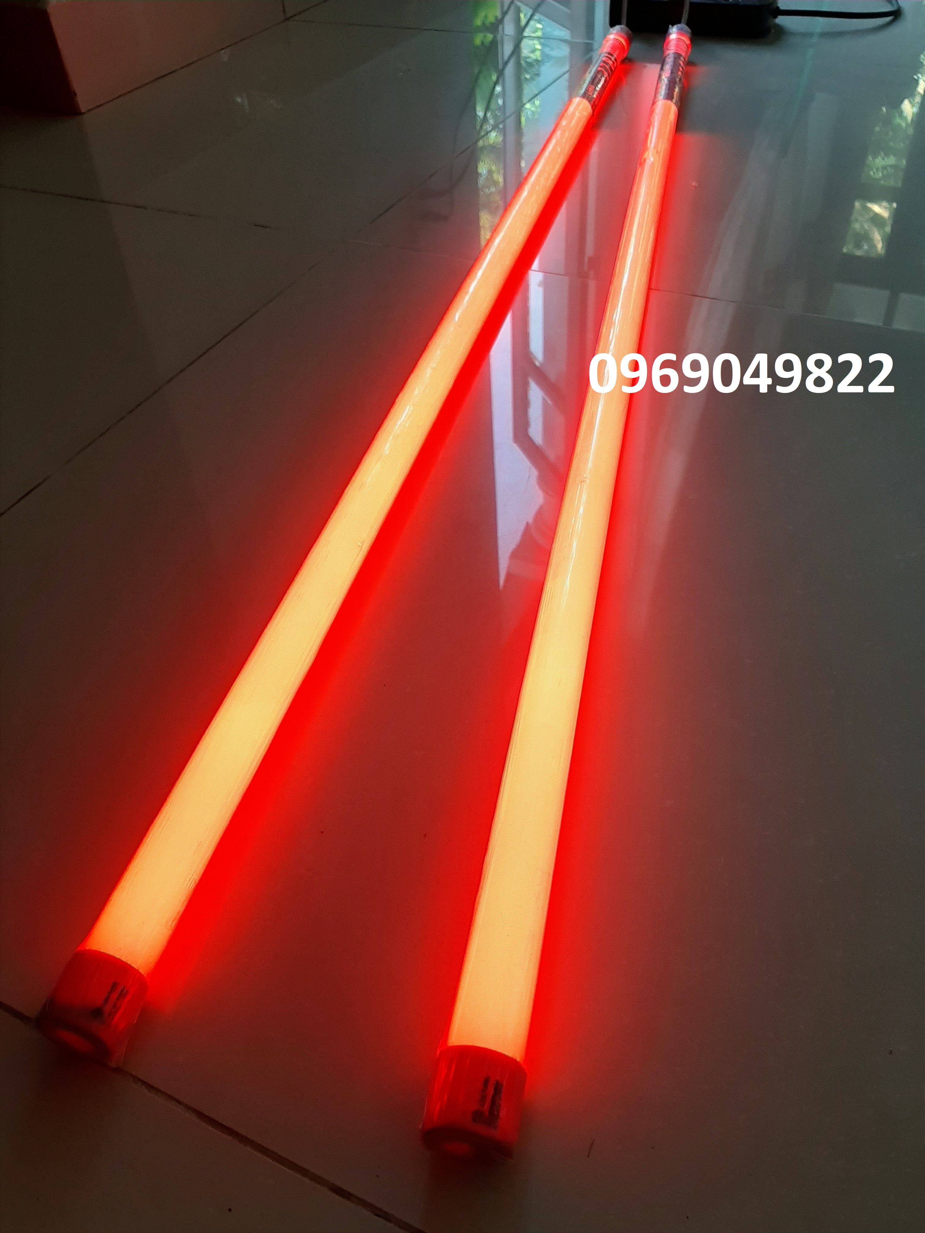 Bộ 2 bóng đèn Led 60cm - 1m2 1.2m màu đỏ trang trí, đèn led tuýp T8 1,2m màu đỏ.