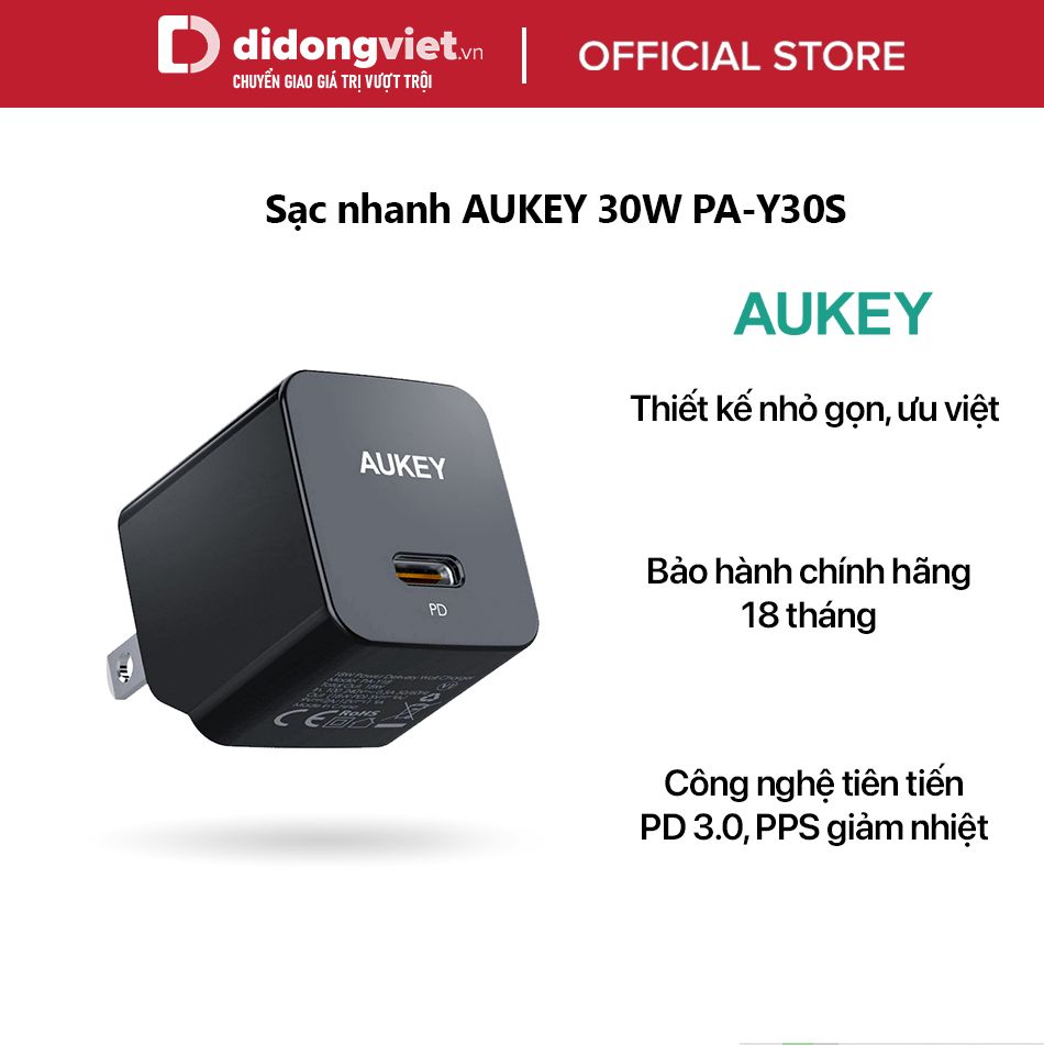 Sạc nhanh 30W Aukey PA-Y30s