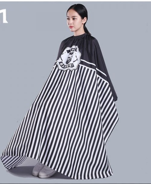 Áo choàng cắt tóc Barber sọc đen trắng