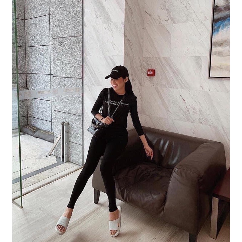 Quần legging DÀI cuộn hồng đủ size