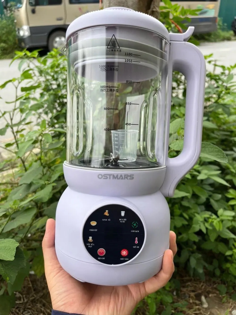Máy Làm Sữa Hạt OSTMARS - Xay Sinh Tố Cối Thuỷ Tinh Bản Tiếng Việt Đa Chức Năng Nấu Dung Tích 1L