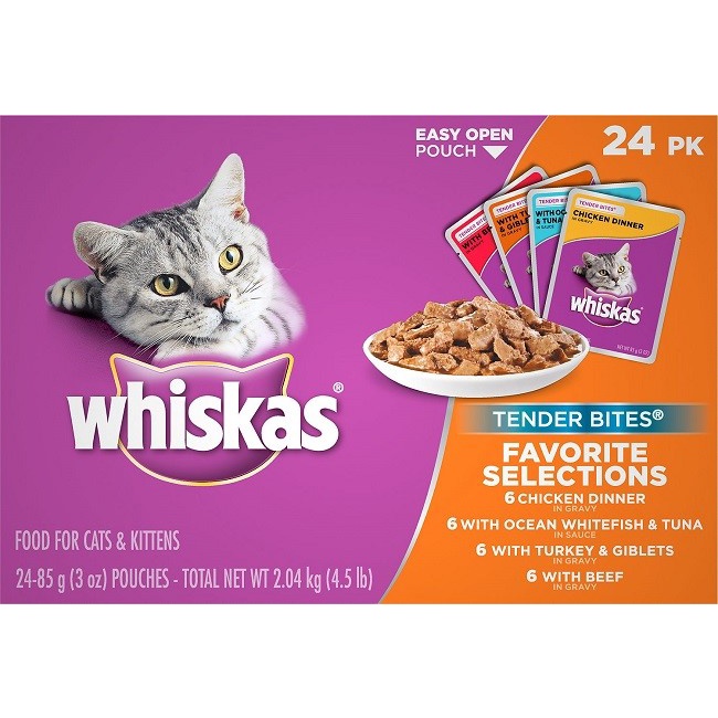 Thức ăn cho mèo lớn Whiskas dạng ướt lon 400g