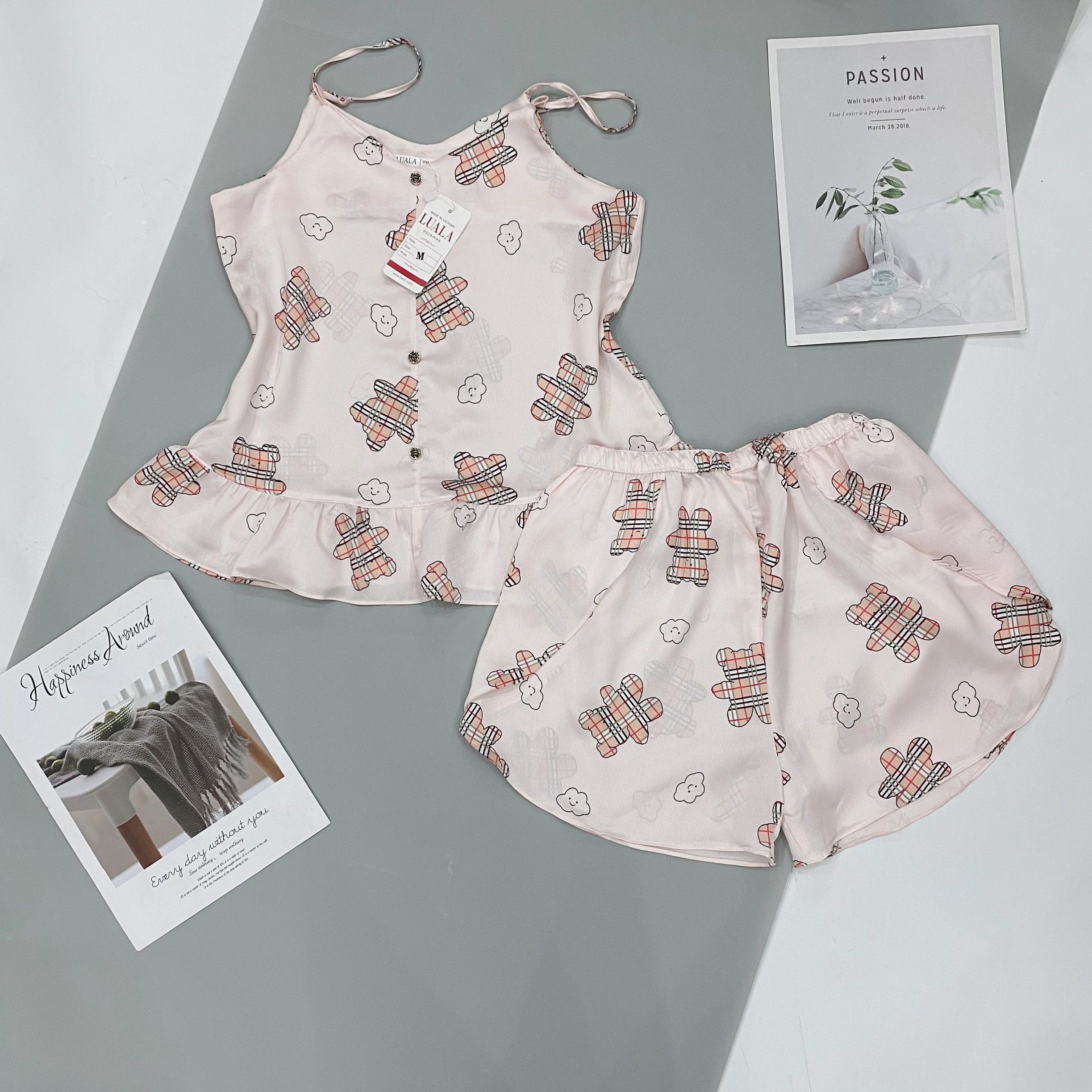 Bộ 2 Dây Lụa Satin Siêu Xinh Bộ mặc nhà Nữ
