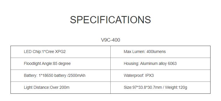 Đèn xe đạp Gaciron V9CP-400