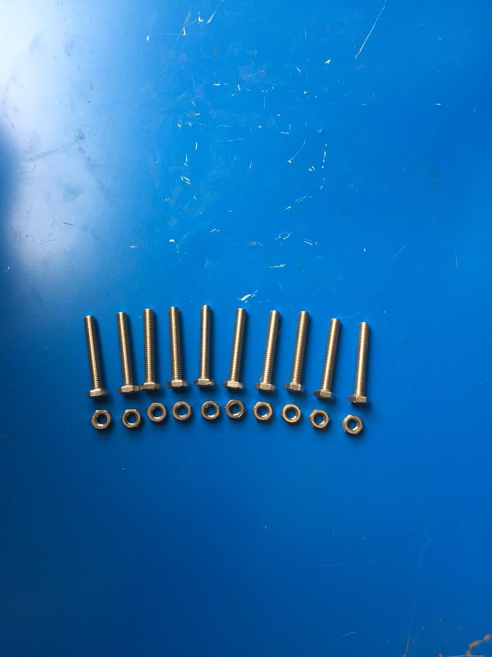Bu lông inox, bộ 10 bu lông inox 6x60mm