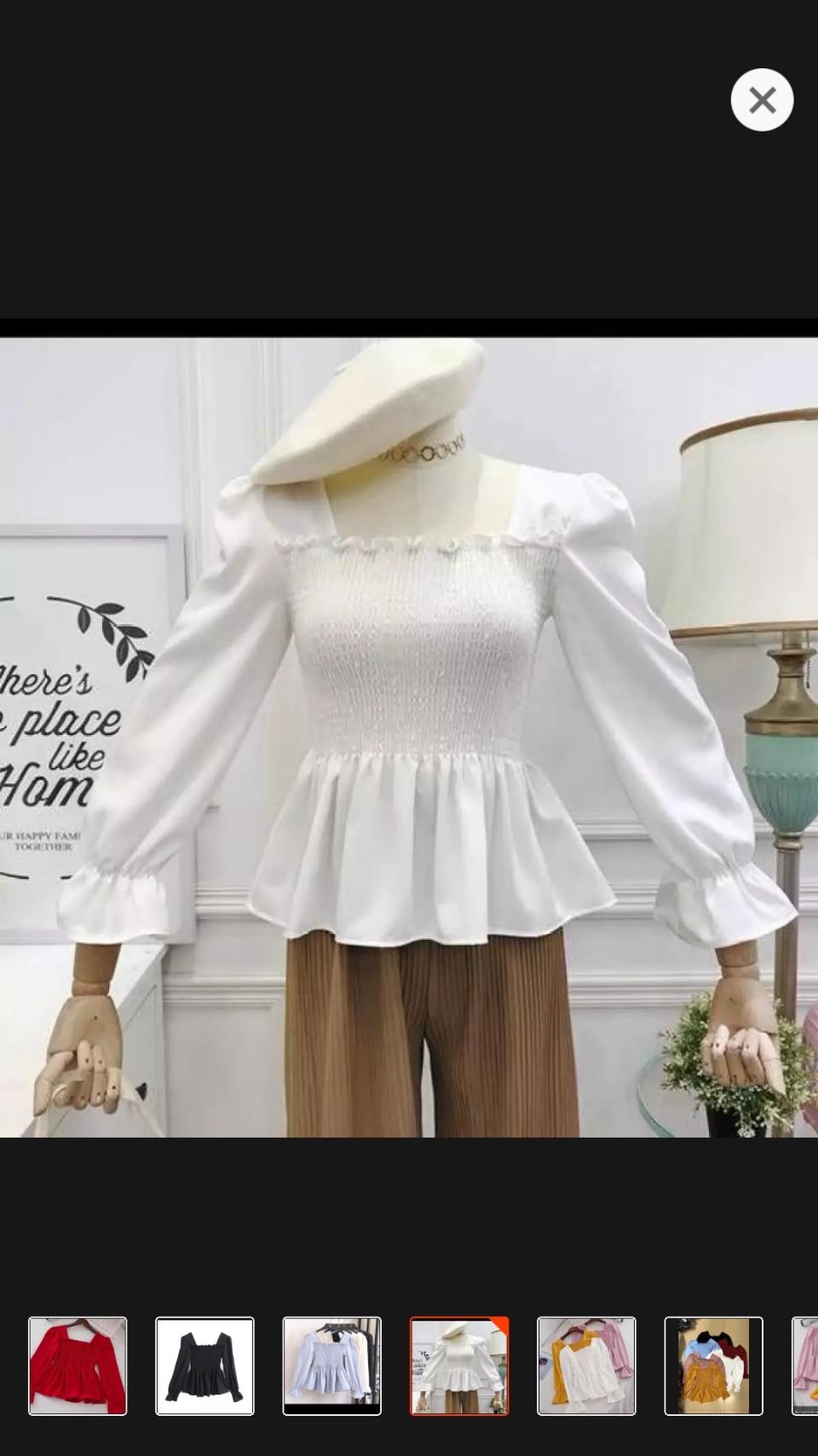 Áo Peplum Cổ Vuông Thân Nhún Kết Hợp Tay Loe Hottrend Năm Nay TTV0031