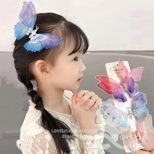 (có sẵn)Kẹp tóc con bướm chuyển động cho bé
