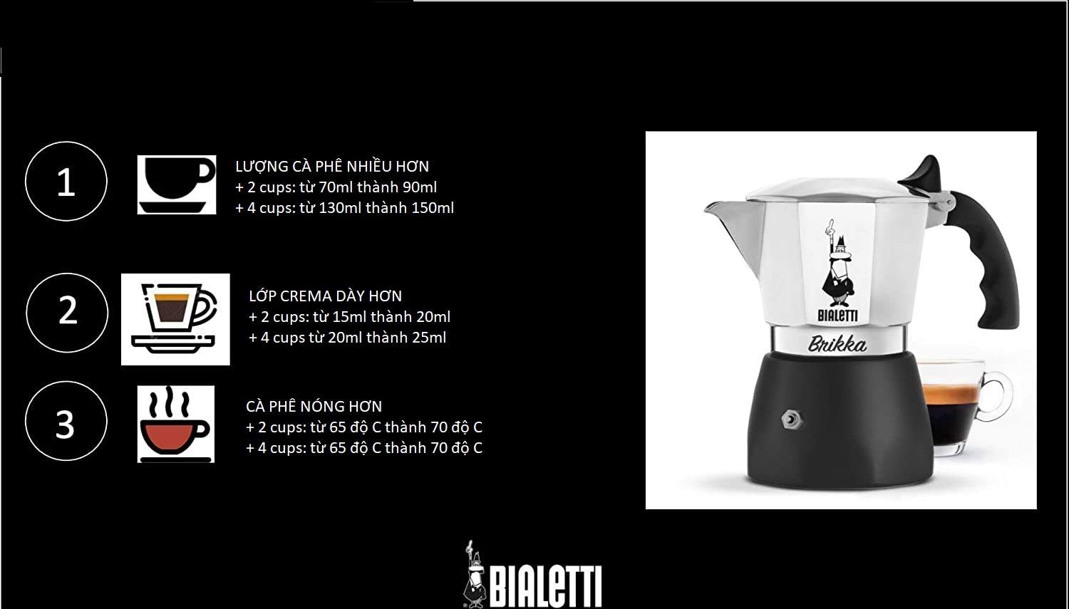 Ấm pha cà phê Moka Pot Brikka - 2 ly - New 2020