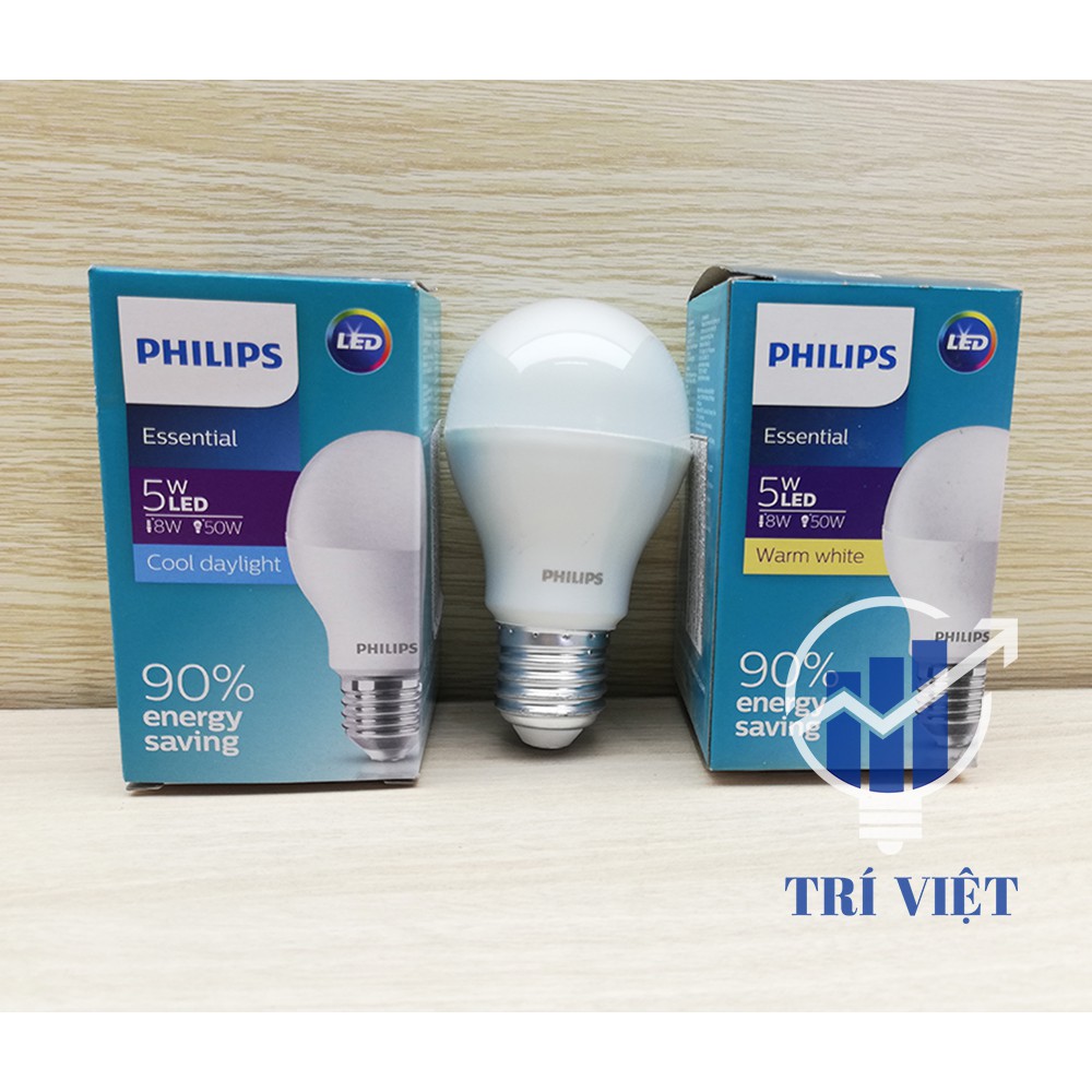 Bóng Đèn Ledbulb Philips 3W - 5W - 9W Đuôi E27 3000K (Ánh sáng vàng) / 6500K (Ánh sáng trắng)
