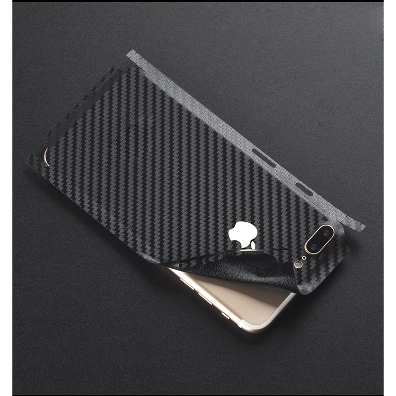 miếng dán skin iphone 7 , 7 plus vân carbon 4D - Đủ Màu
