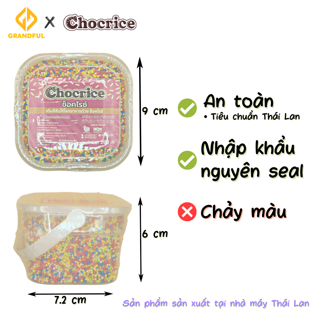 Cốm Màu CHOCRICE 200g Trang Trí Bánh Bakery