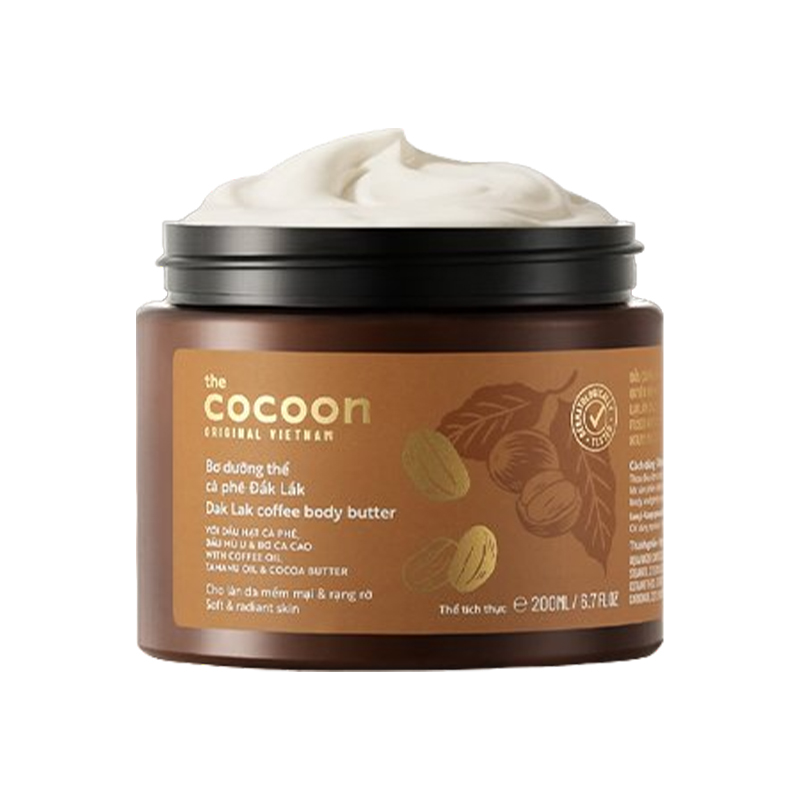 Bơ dưỡng thể chiết xuất cà phê cấp ẩm dưỡng mịn da cocoon dak lak coffee body butter 200ml