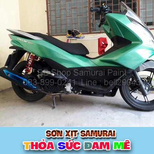 Chai sơn màu xanh Ngọc Bích 1380 sơn samurai