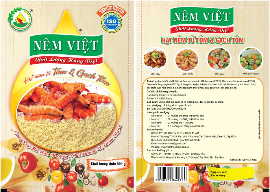 Hạt nêm Tôm & Gạch Tôm 800gr cao cấp đậm đà vị Tôm