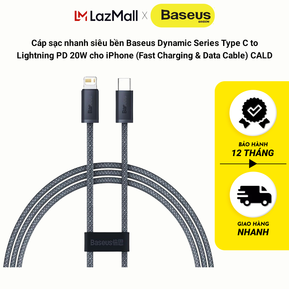 Cáp sạc nhanh siêu bền Baseus Dynamic Series Type C to Lightning PD 20W cho iPhone CALD