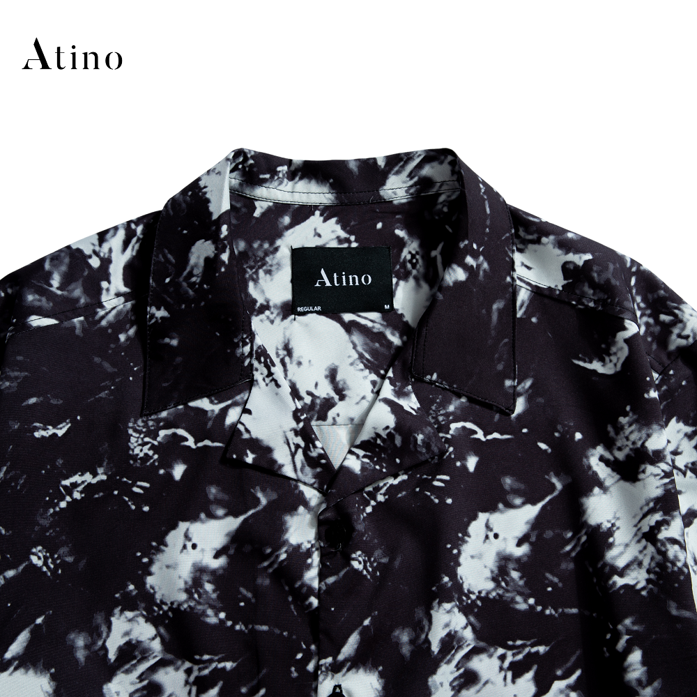 Áo sơ mi cộc tay nam HAT ATINO vải lụa form regular SM0207