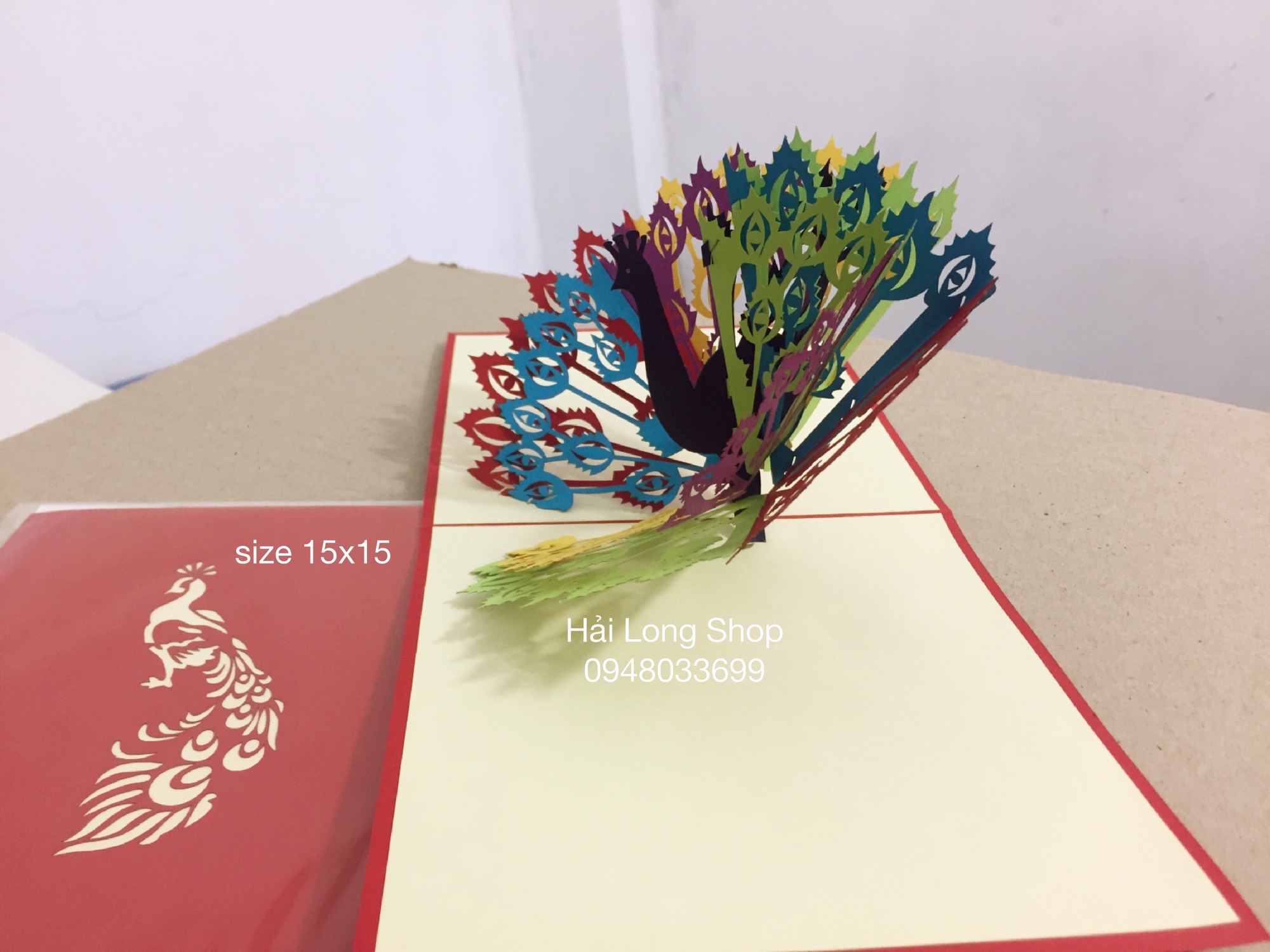Chim Công - Bird - Peacock - Thiệp 3D