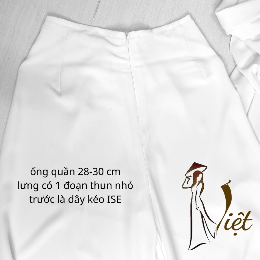 Áo Dài Trắng Nữ Học Sinh Đi Học May Sẵn Truyền Thống Lụa Mỹ Cao Cấp