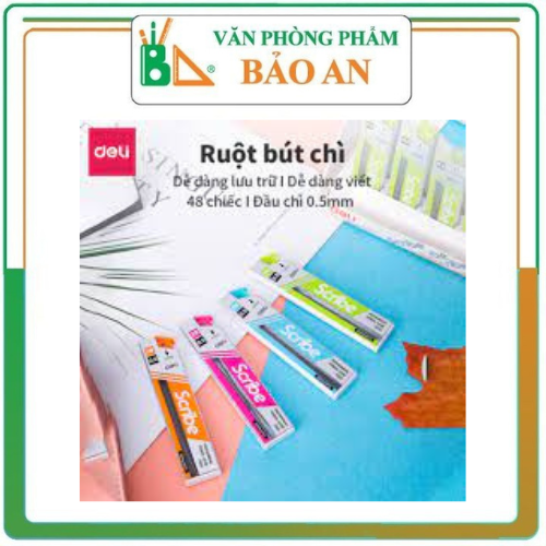 COMBO 2 Ruột chì kim bấm 2B 0.5mm/0.7mm Deli E7003/E7004