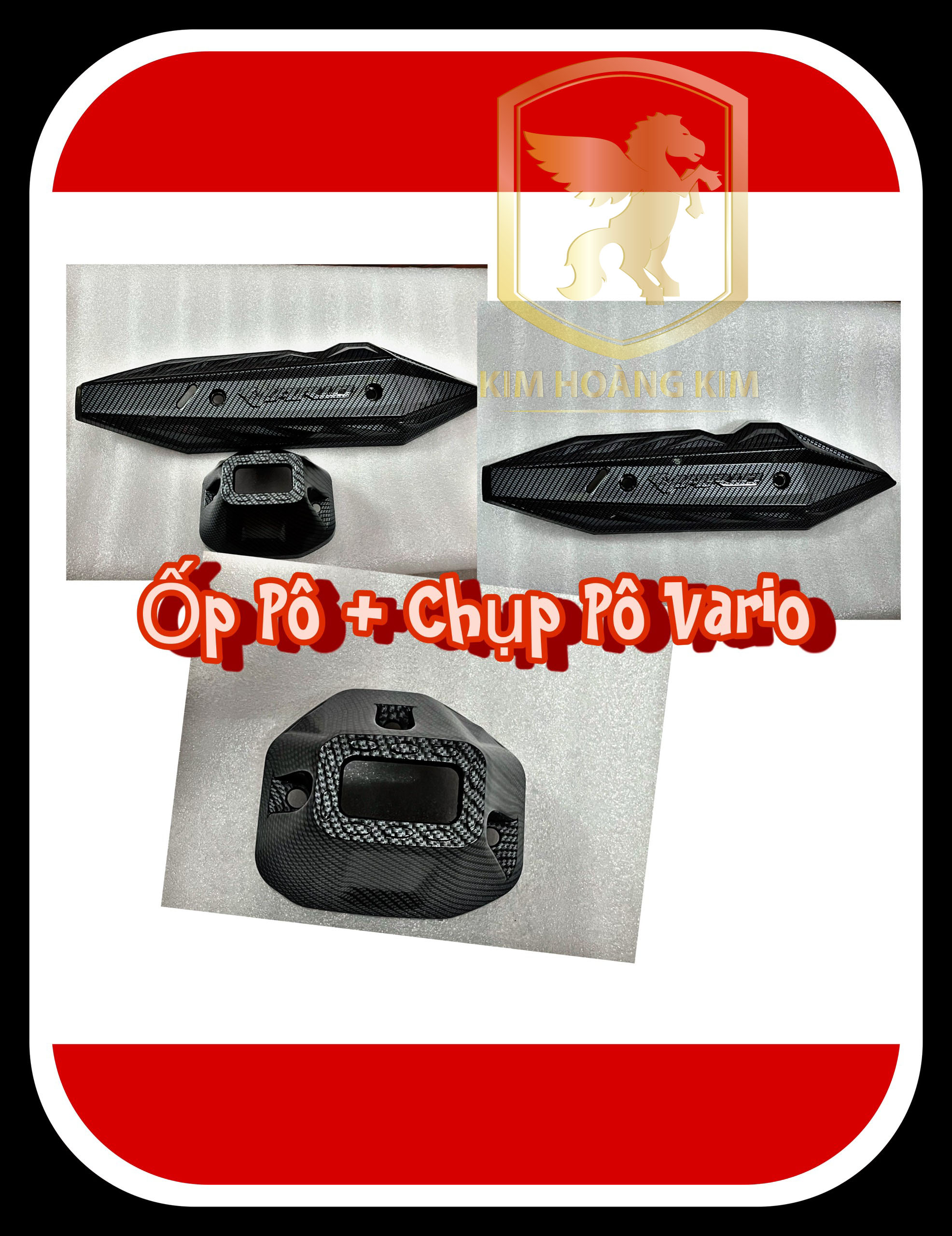 Ốp pô, chụp pô cacbon gắn vario 150 2018-2022