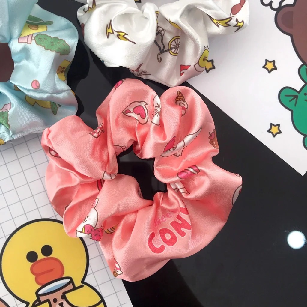 Scrunchies gấu thỏ vịt cột tóc dễ thương