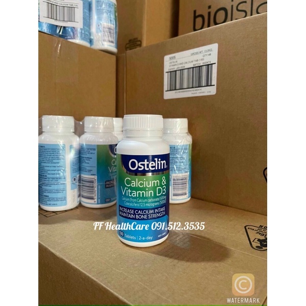 Viên uống bổ sung Vitamin D và Calcium Ostelin 130 Viên Cho Người Lớn, Bà Bầu Chính Hãng Úc