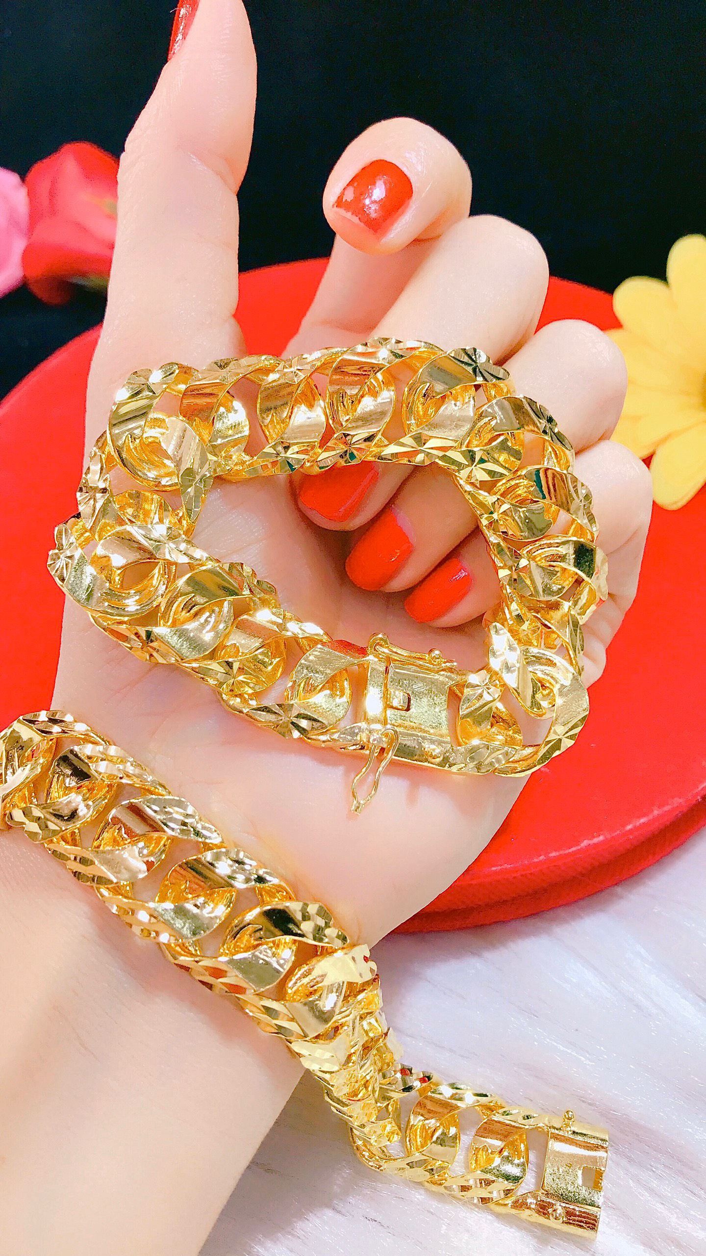 Lắc tay nam kiểu lặc lớn mạ 24k cao cấp E716
