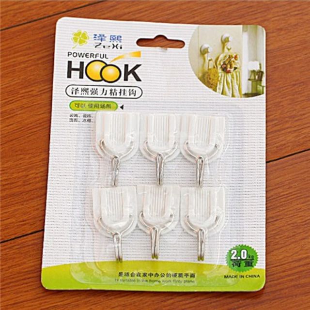 Vĩ 6 Móc Treo Đồ Dán Tường Tiện Dụng