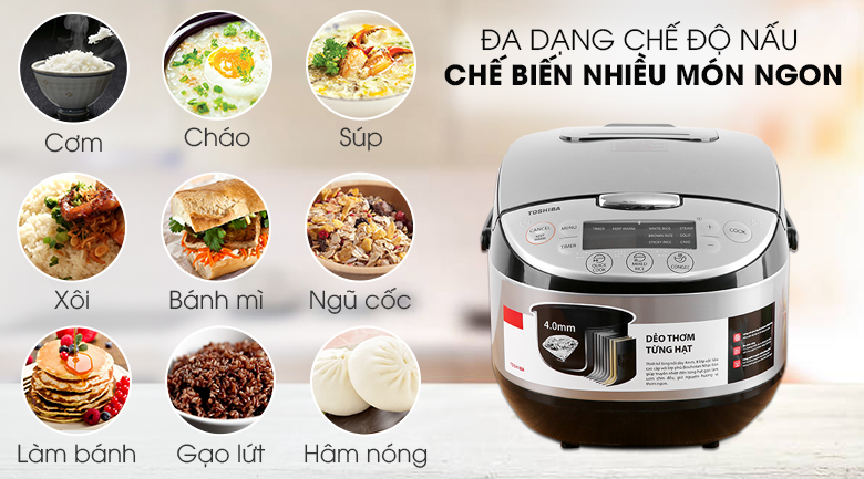 Nồi cơm điện tử Toshiba 1.8 lít RC-18DR2PV(K)