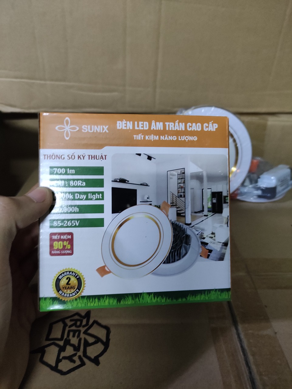 Đèn âm trần 7w 3 chế độ bảo hành 2 năm