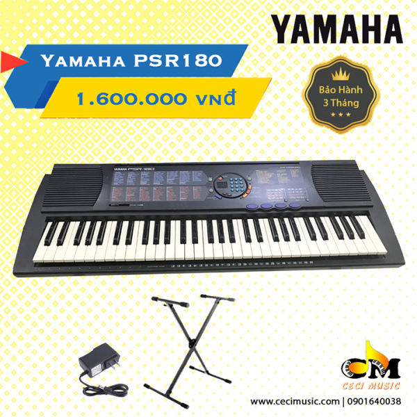 Đàn Organ YamahaPSR180 Like new 90%. Hàng nội địa Nhật. Bảo hành 3 tháng. Tặng kèm 1 chân đàn trị giá 150,000đ