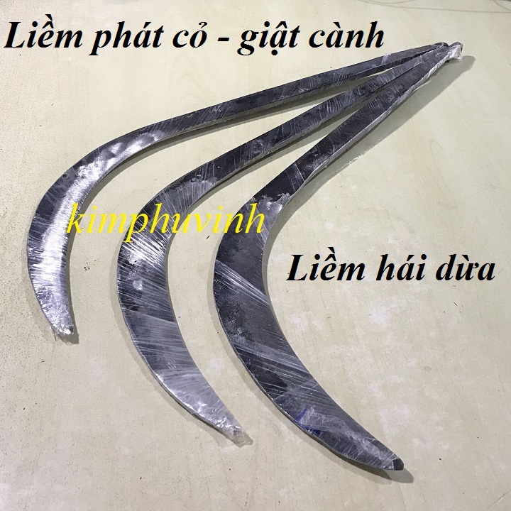 01 cái - lưỡi liềm bán nguyệt đa năng - lưỡi cu lim hái quả dừa - liềm cắt cỏ vườn