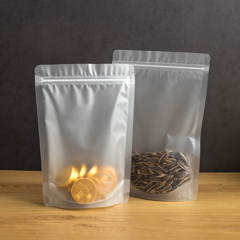 ( HÀNG NHẬP) Túi zip đáy đứng trong suốt mờ ( 500gr )