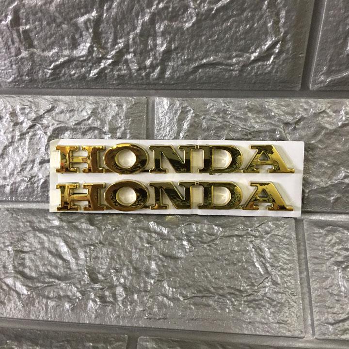 Tem logo chữ nổi HONDA màu VÀNG