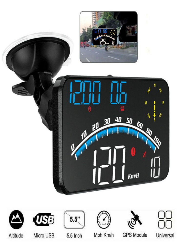 Tự động HUD hiển thị 5.5inch màn hình lớn overspeed mệt mỏi lái xe báo động đồng hồ tốc độ G10 phổ HUD cho xe ô tô evs xe tải