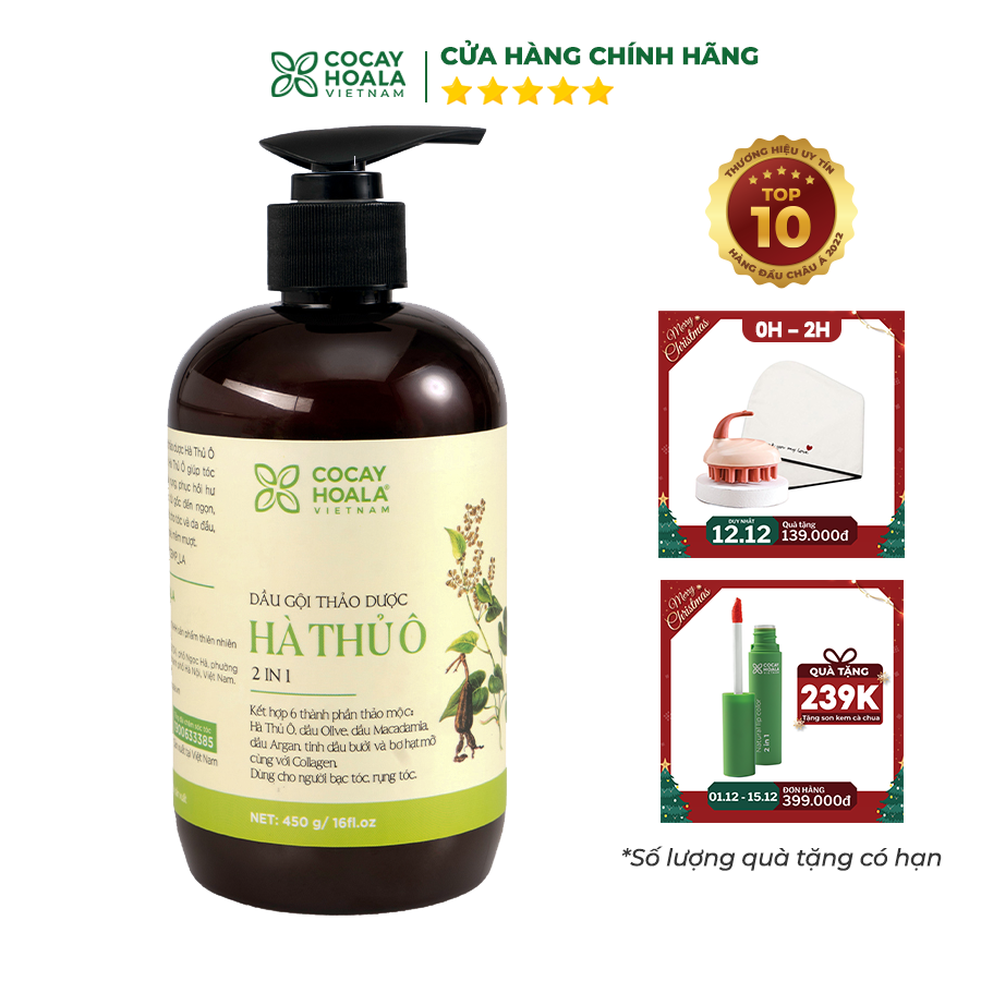 Dầu Gội Thảo Dược Hà Thủ Ô Gội Xả 2in1, Giảm Rụng Tóc, Giảm Bạc Tóc