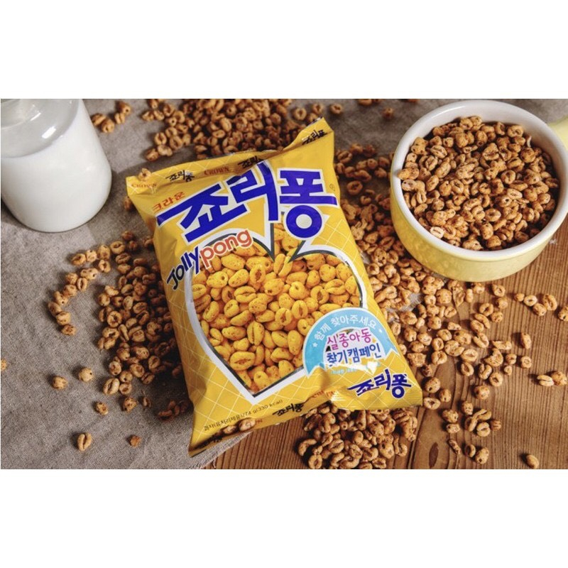Crown) Bánh snack lúa mạch Jolly Pong 74g