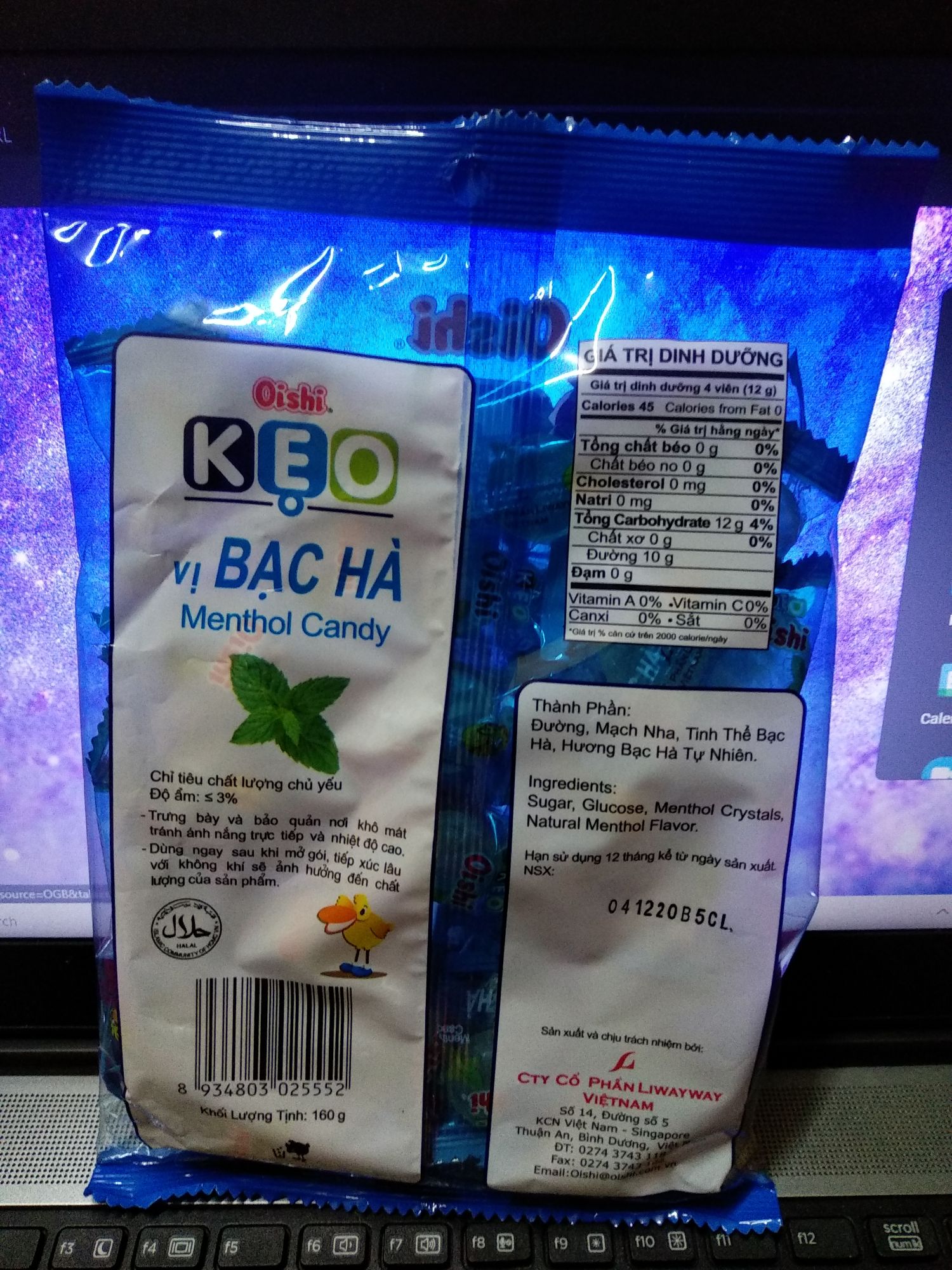 Kẹo Oishi Bạc Hà 160g