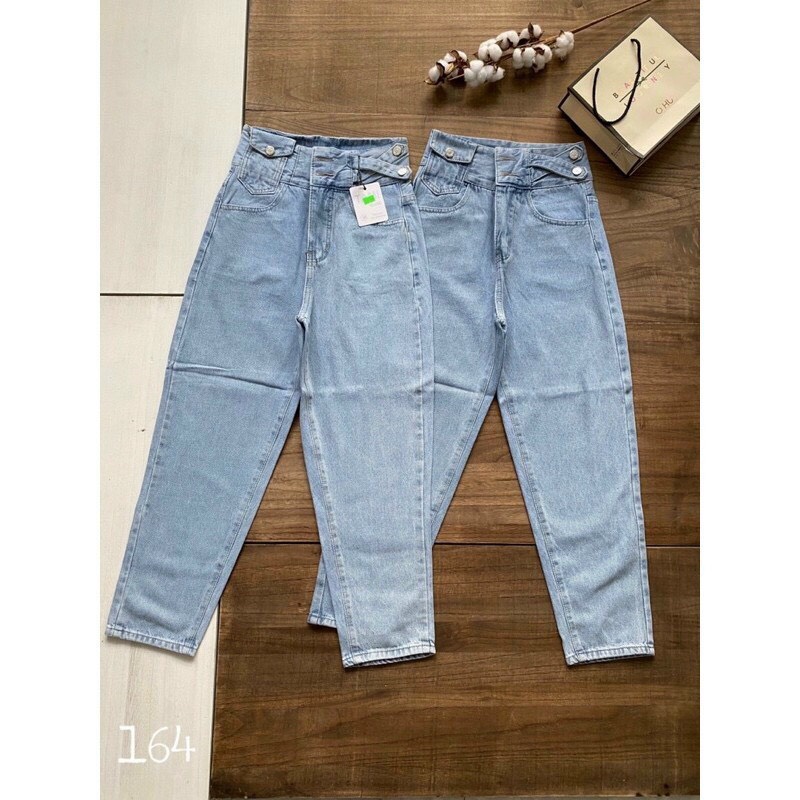BAGGY JEANS LƯNG CAO 2 NÚT TÚI NẮP💕
