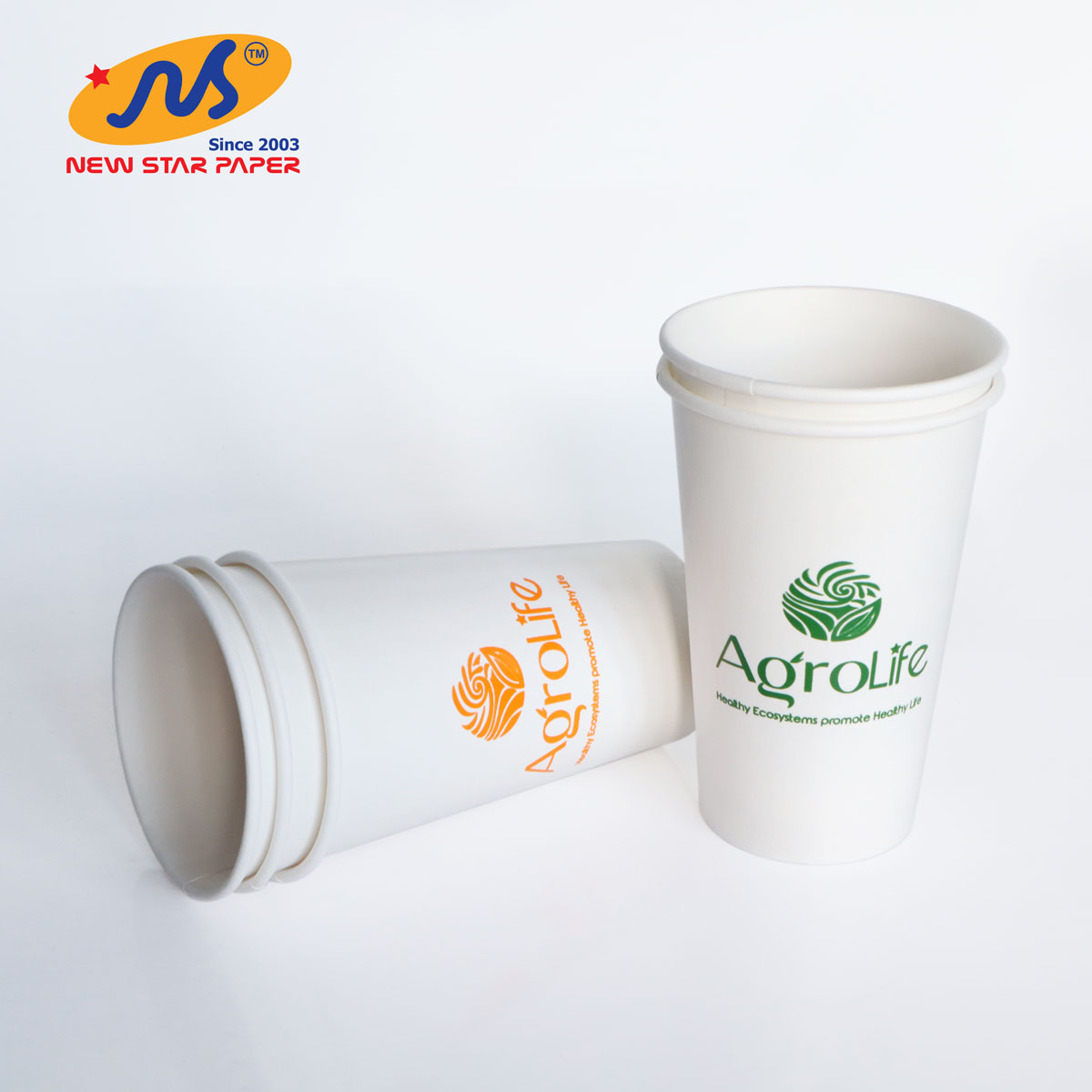 Ly giấy 16oz~472ml - Lốc 50 ly giấy có in lụa